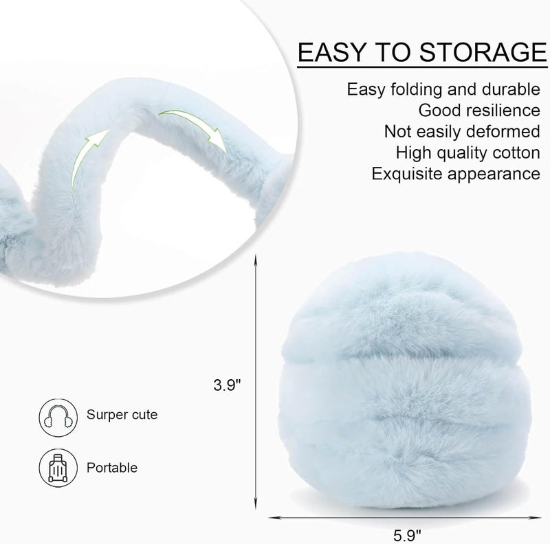 SUNBORRY Store Foldable Ear Muffs for Women, Faux Fur Adjustable Earmuffs for Winter - Image 4